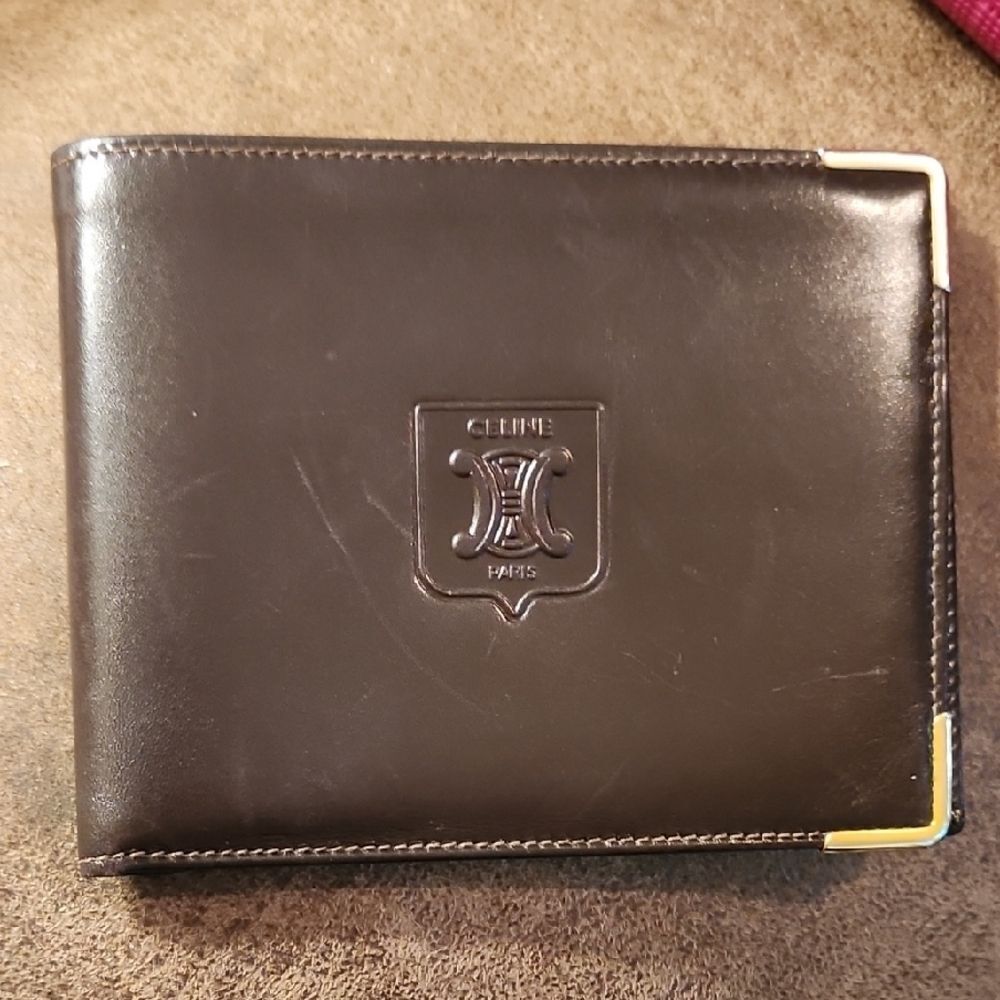 Celine Dark Leather Bi-Fold Wallet